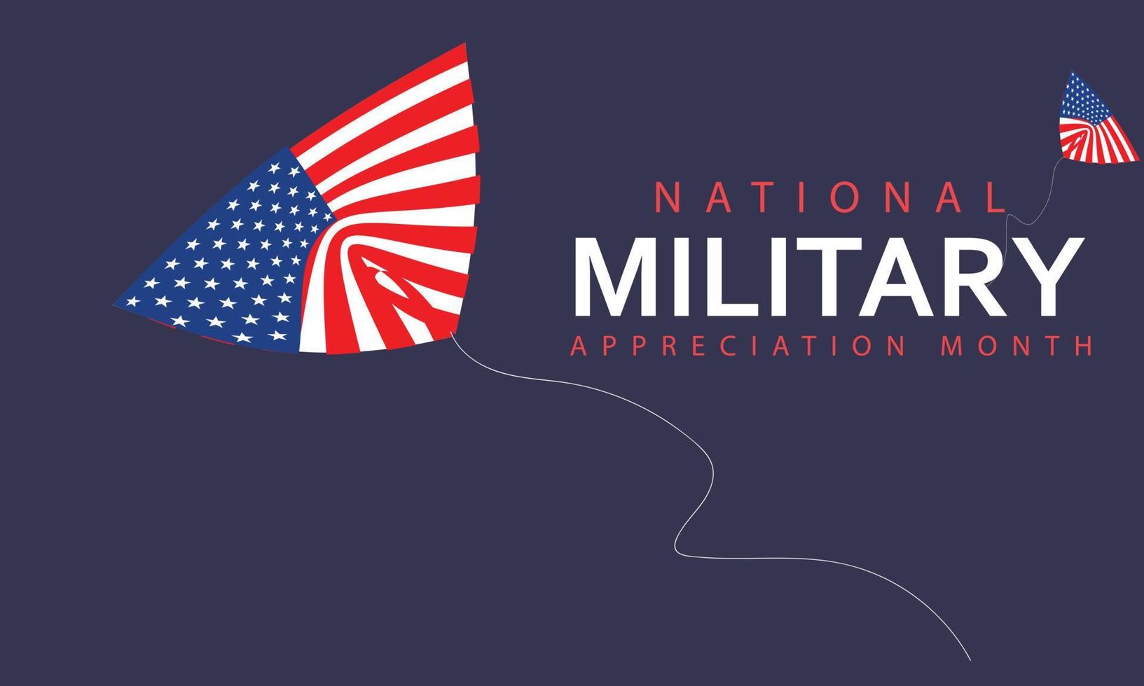 nationell militär uppskattning månad är observerats varje år i Maj. mall för bakgrund, baner, kort, affisch. vektor