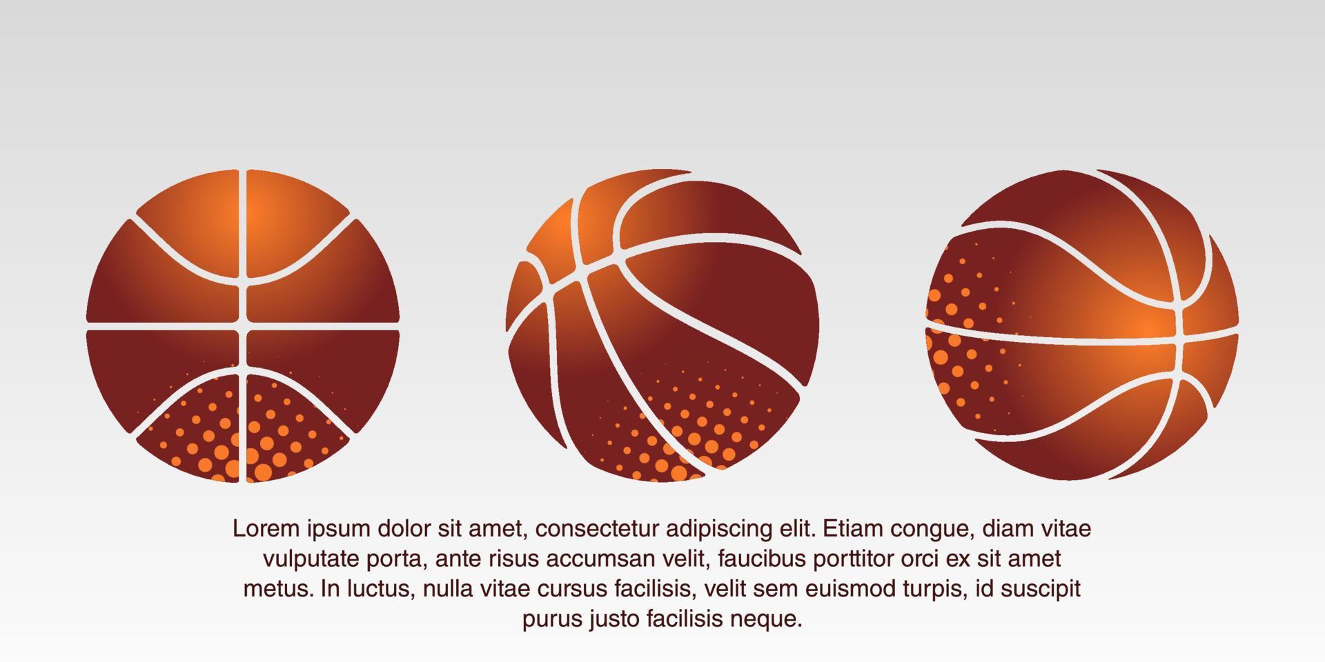 mängd sida av boll för basketboll vektor