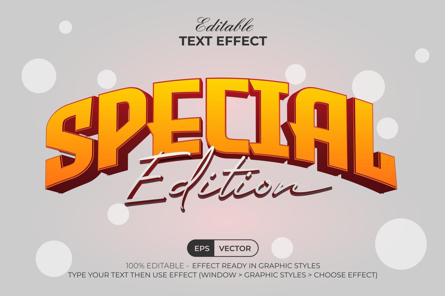 3d text effekt böjd stil. redigerbar text effekt. vektor