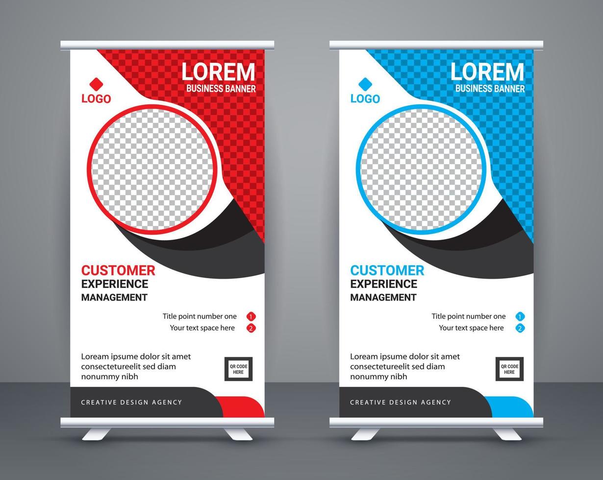 modern rollen oben Banner Design Stand Vorlage kostenlos Vektor