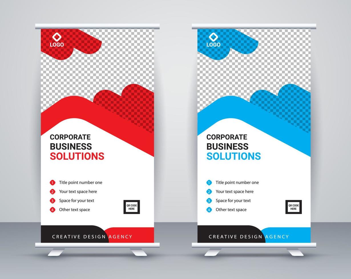 modern rollen oben Banner Design Stand Vorlage kostenlos Vektor