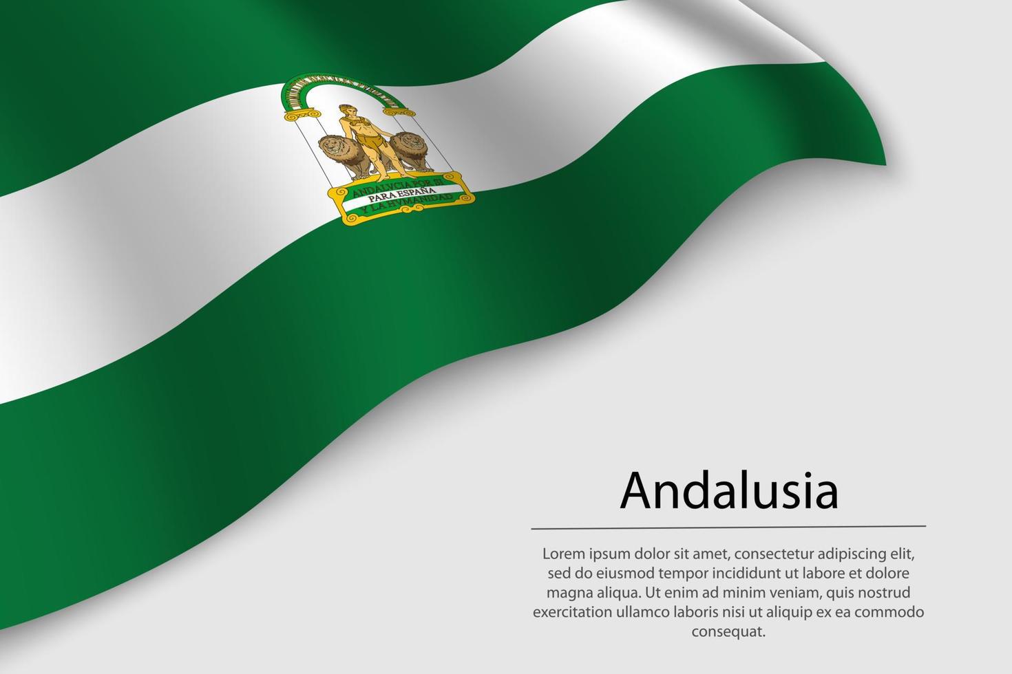 Welle Flagge von Andalusien ist ein Region von Spanien. Banner oder Band vektor
