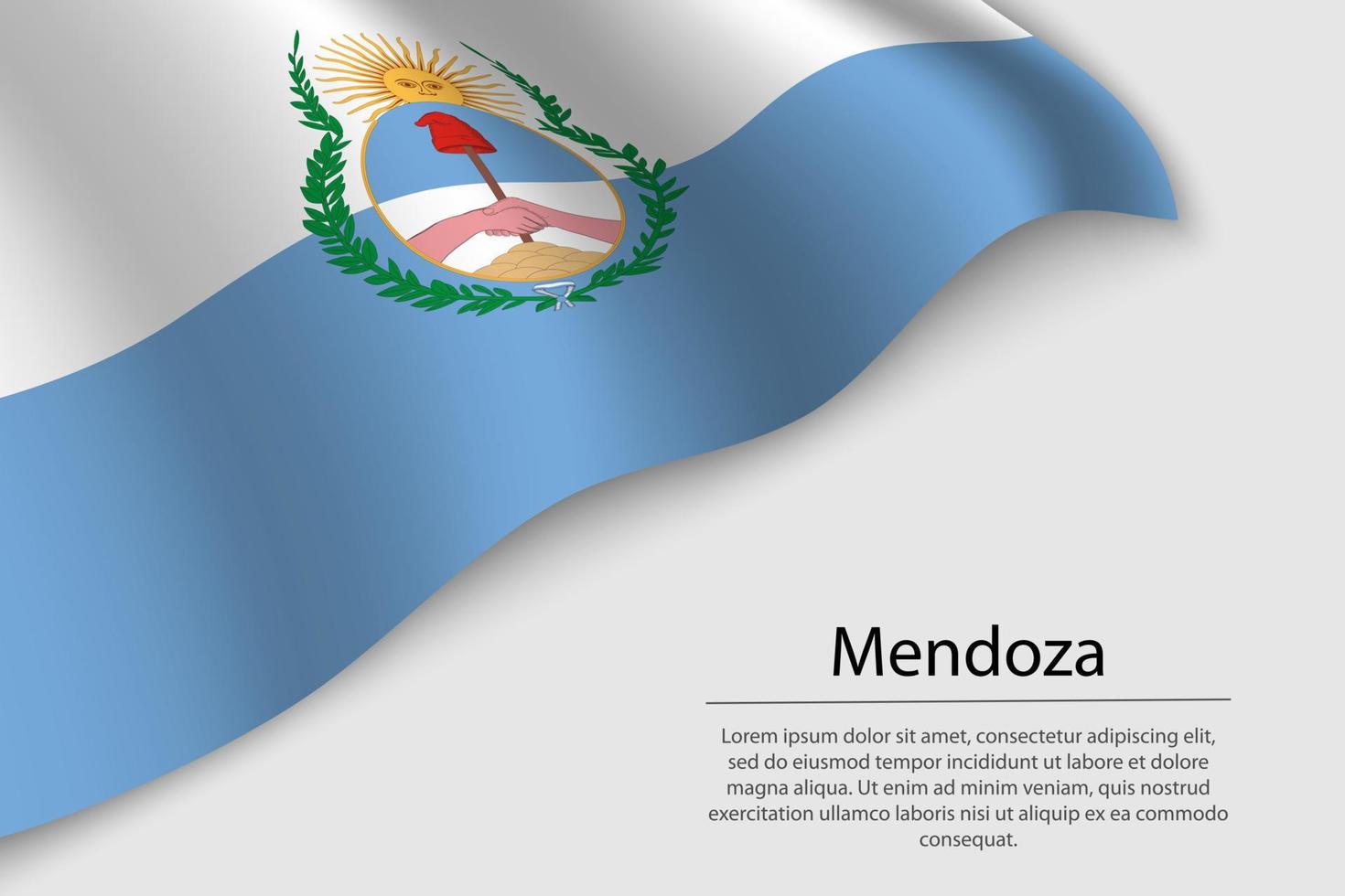 Welle Flagge von Mendoza ist ein Zustand von Argentinien vektor