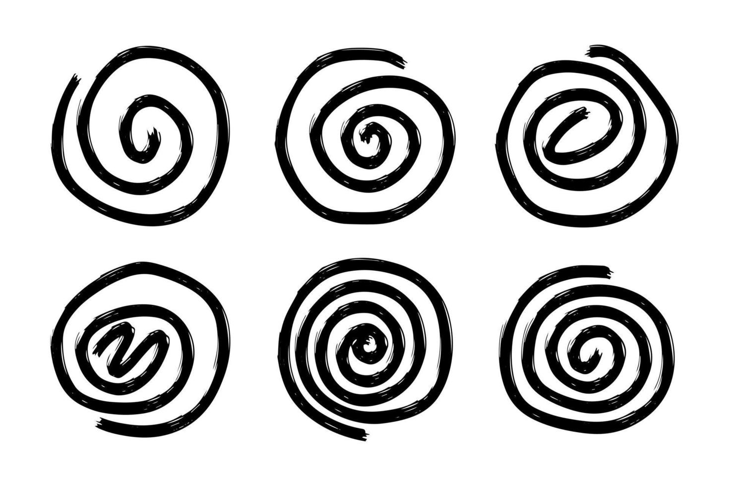 uppsättning av virvlande cirklar. virvlande grungy element vektor