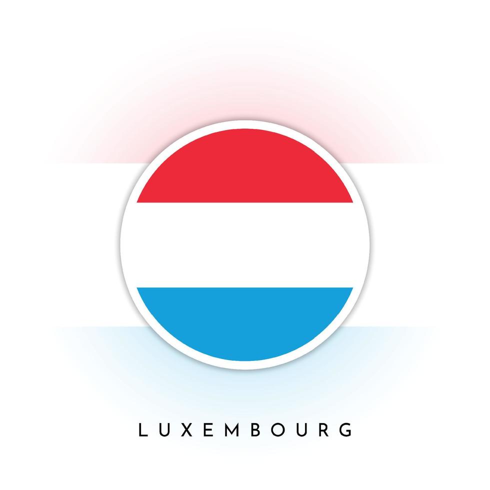 Luxemburg runden Flagge Vorlage Design vektor