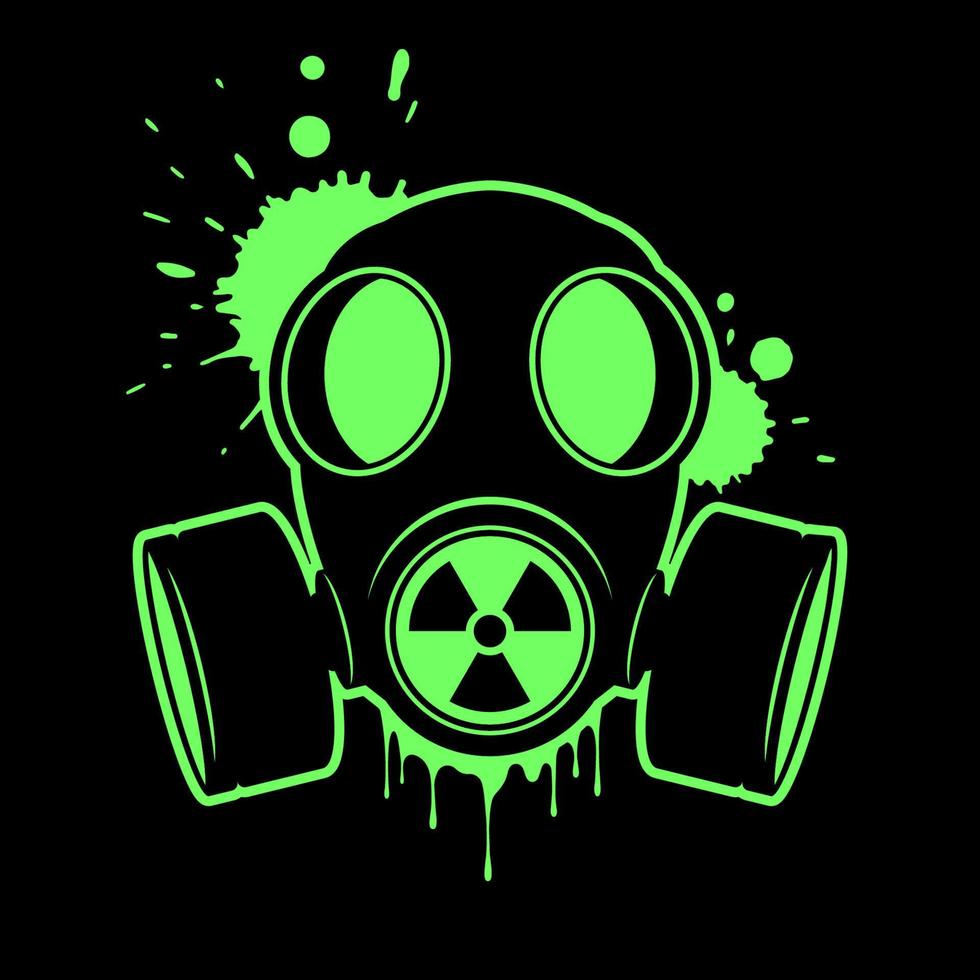 Gas Maske mit Strahlung unterzeichnen. Respirator, Vektor Symbol