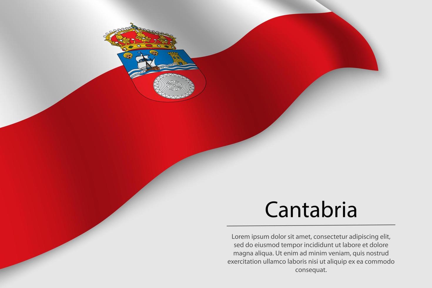 Vinka flagga av kantabrien är en område av Spanien. baner eller band vektor