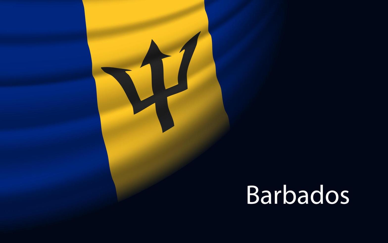 Welle Flagge von Barbados auf dunkel Hintergrund. vektor