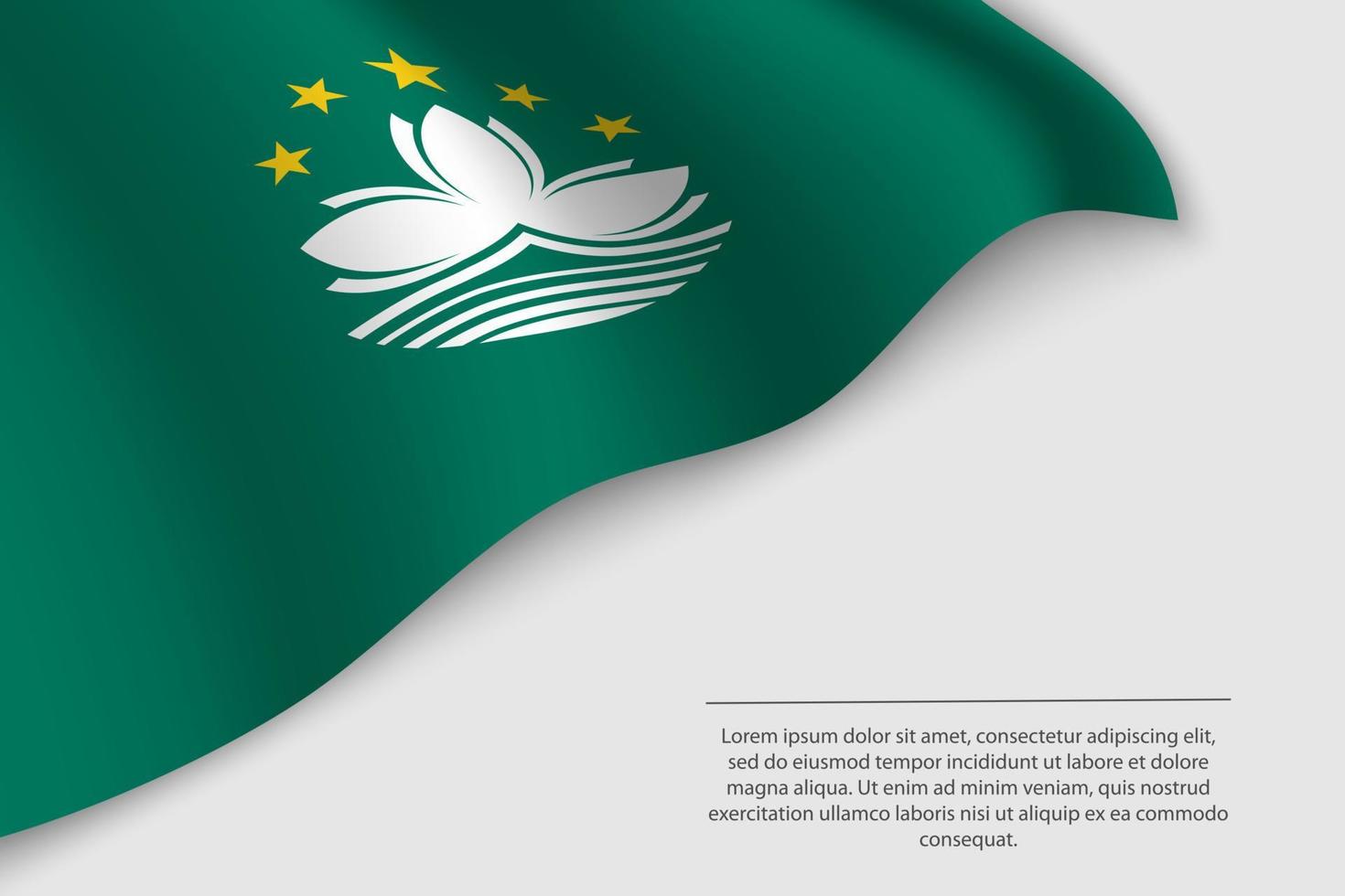 Welle Flagge von Macau auf Weiß Hintergrund. Banner oder Band Vektor