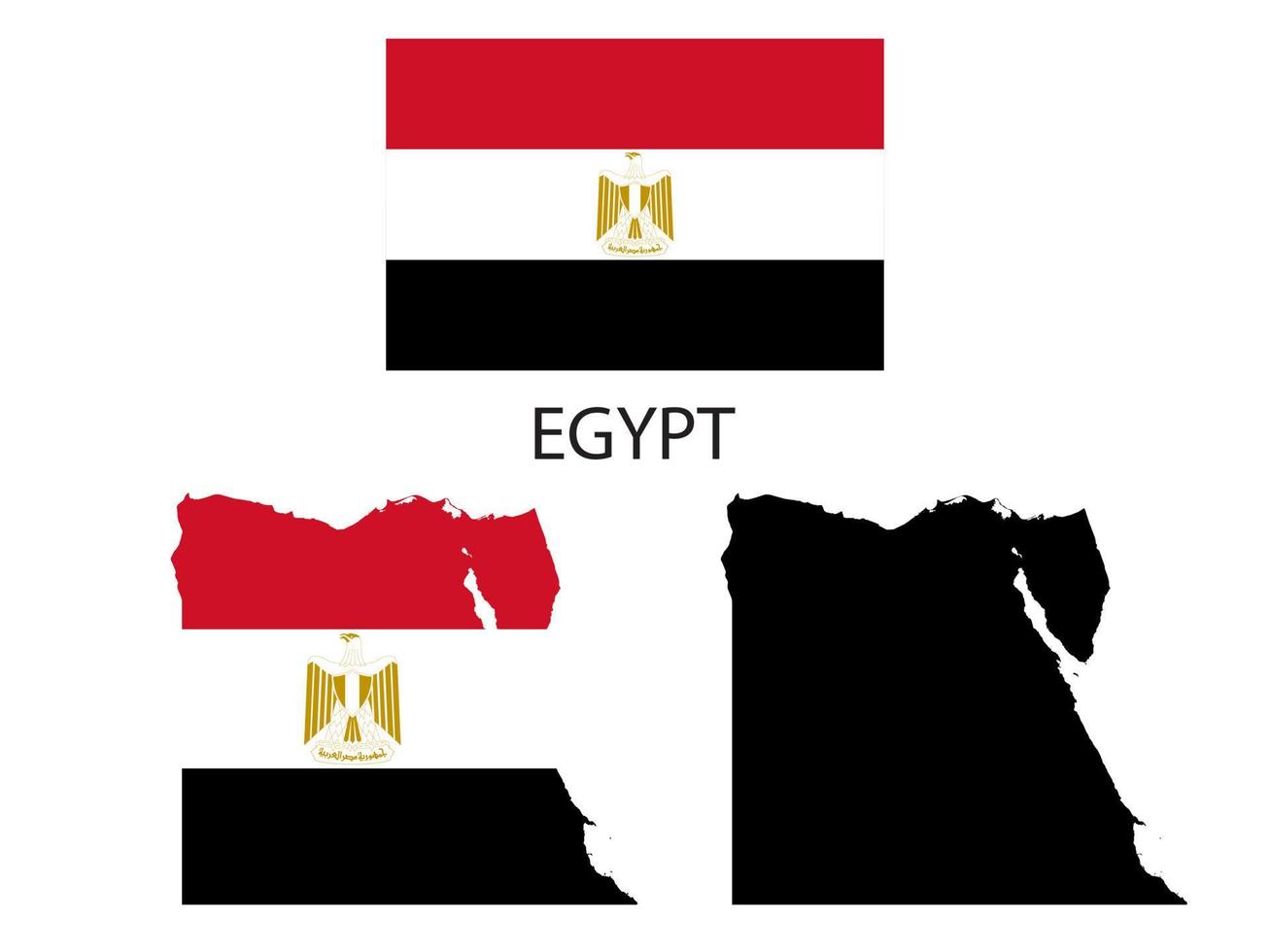 Ägypten Flagge und Karte Illustration Vektor