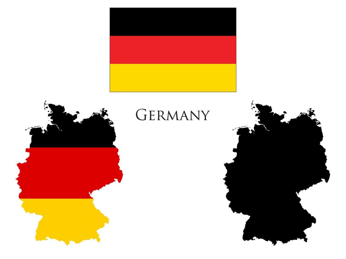 Deutschland Flagge und Karte Illustration Vektor
