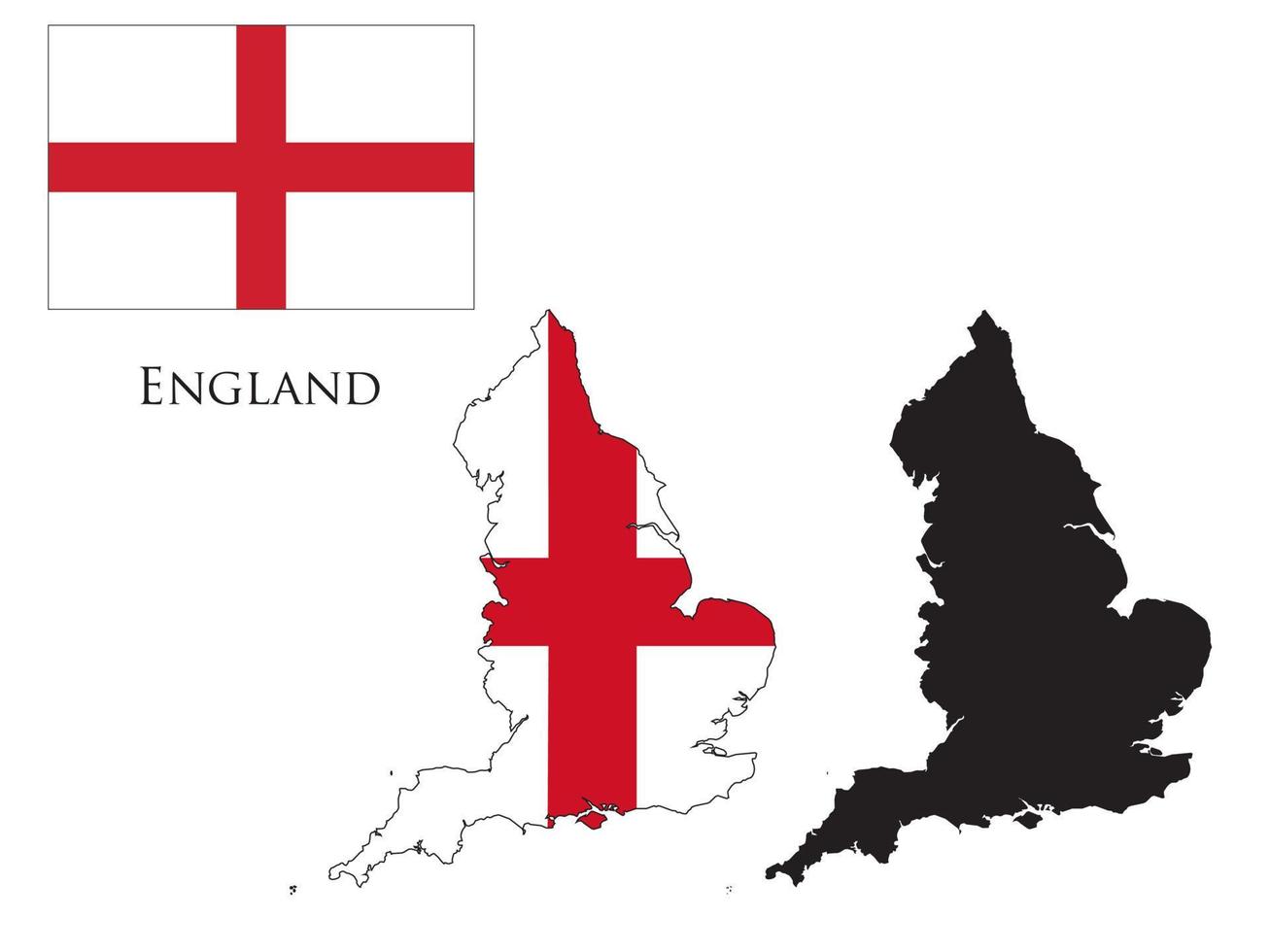 England Flagge und Karte Illustration Vektor