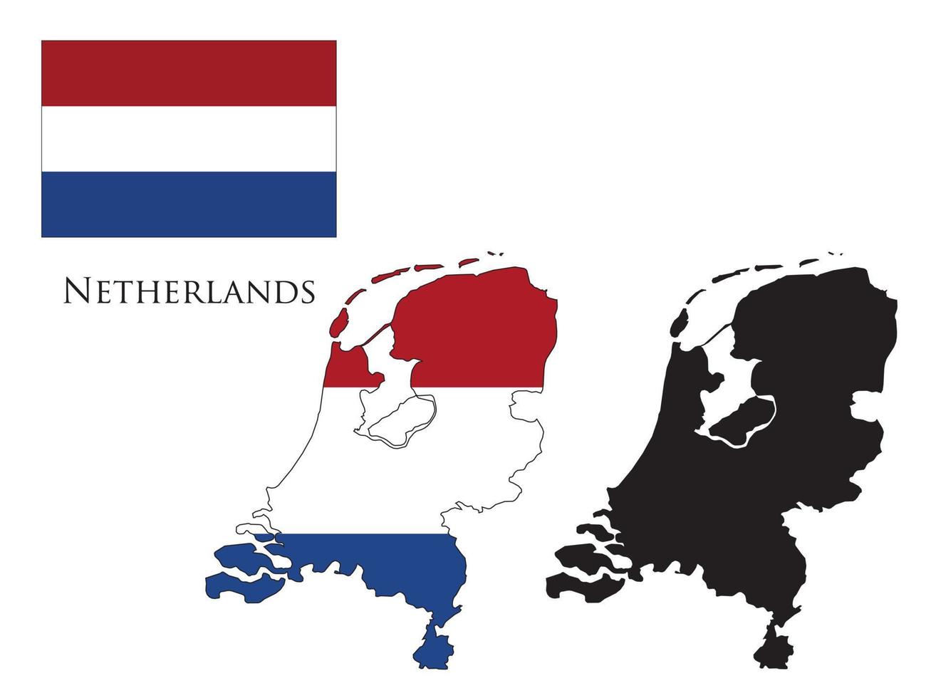 Niederlande Flagge und Karte Illustration Vektor