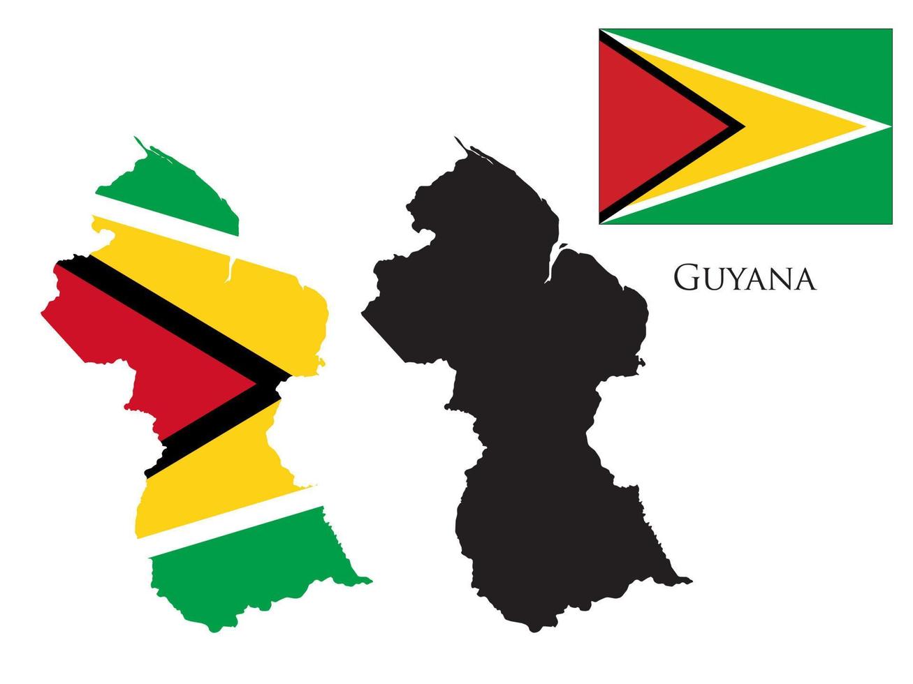 Guyana Flagge und Karte Illustration Vektor