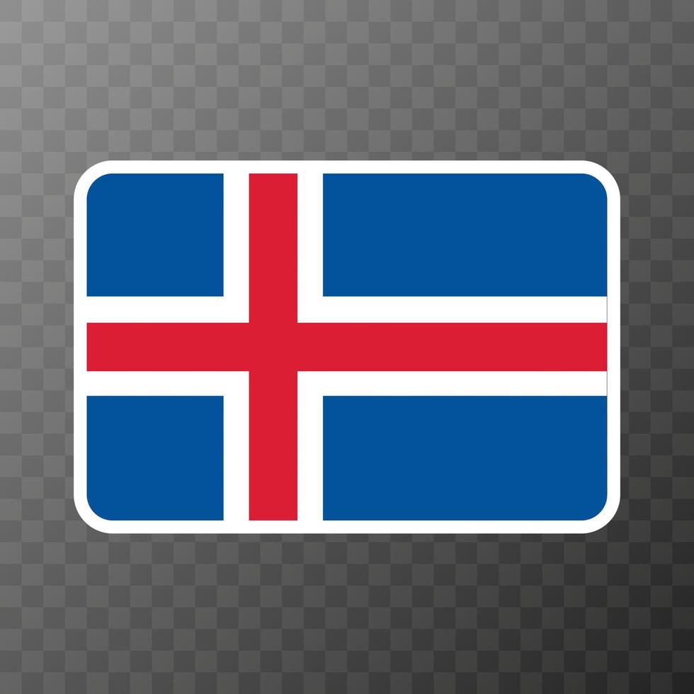 isländische Flagge, offizielle Farben und Proportionen. Vektor-Illustration. vektor