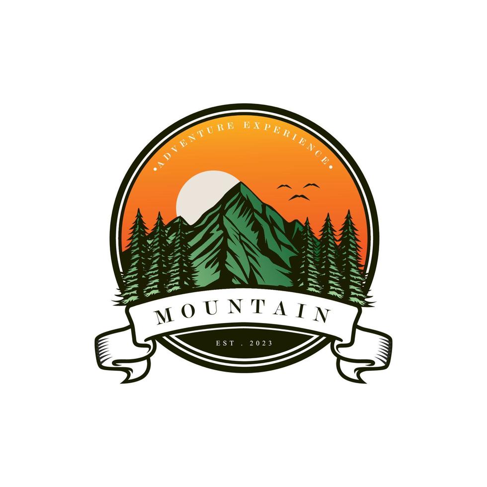 berg logotyp, vektor berg klättrande, äventyr, design för klättrande, klättrande Utrustning, och varumärke med berg logotyp vektor illustration