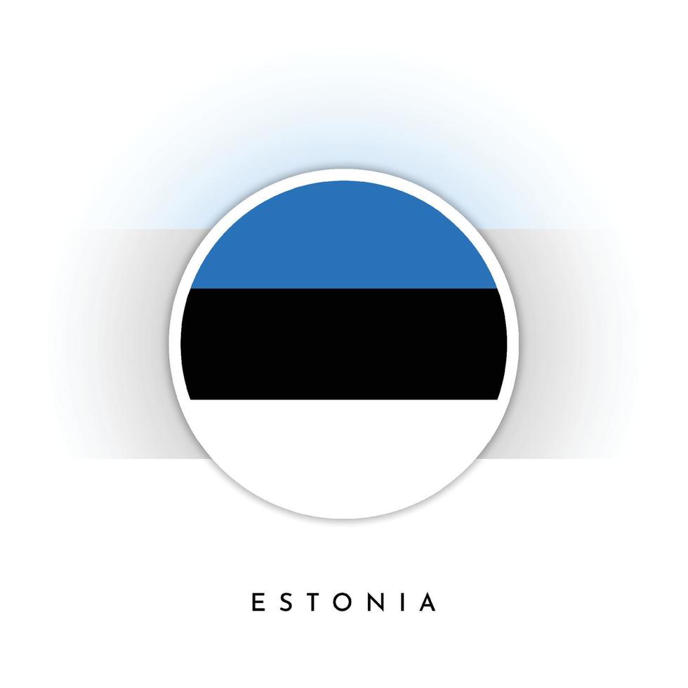 estland flagga runda design vektor