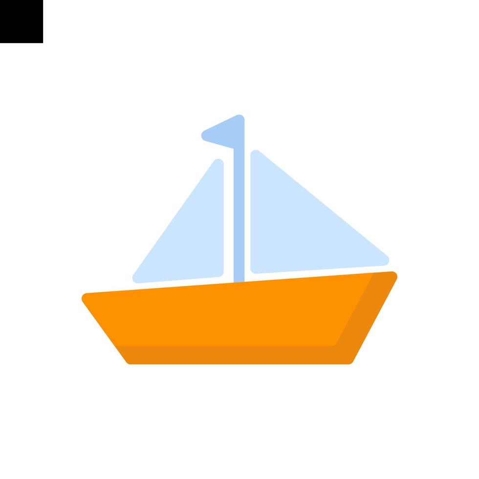Segelboot Symbol eben Stil Vektor