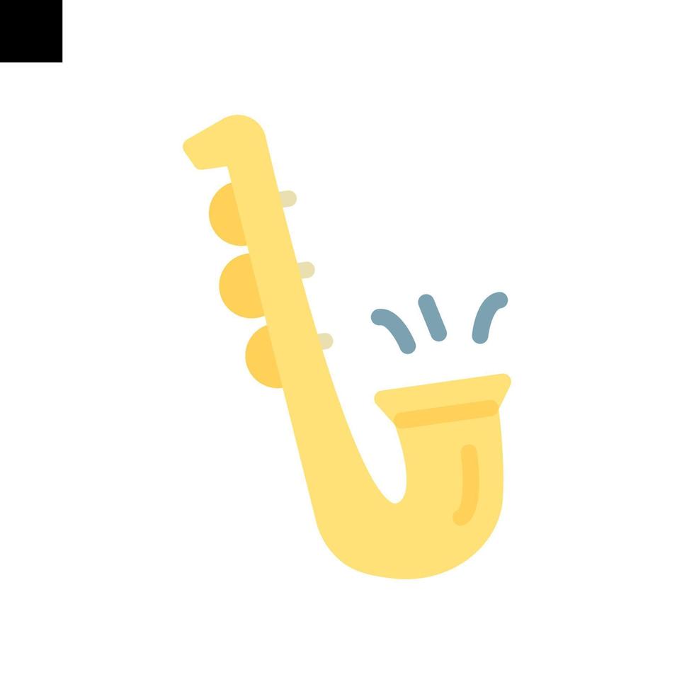 saxofon ikon logotyp platt stil vektor