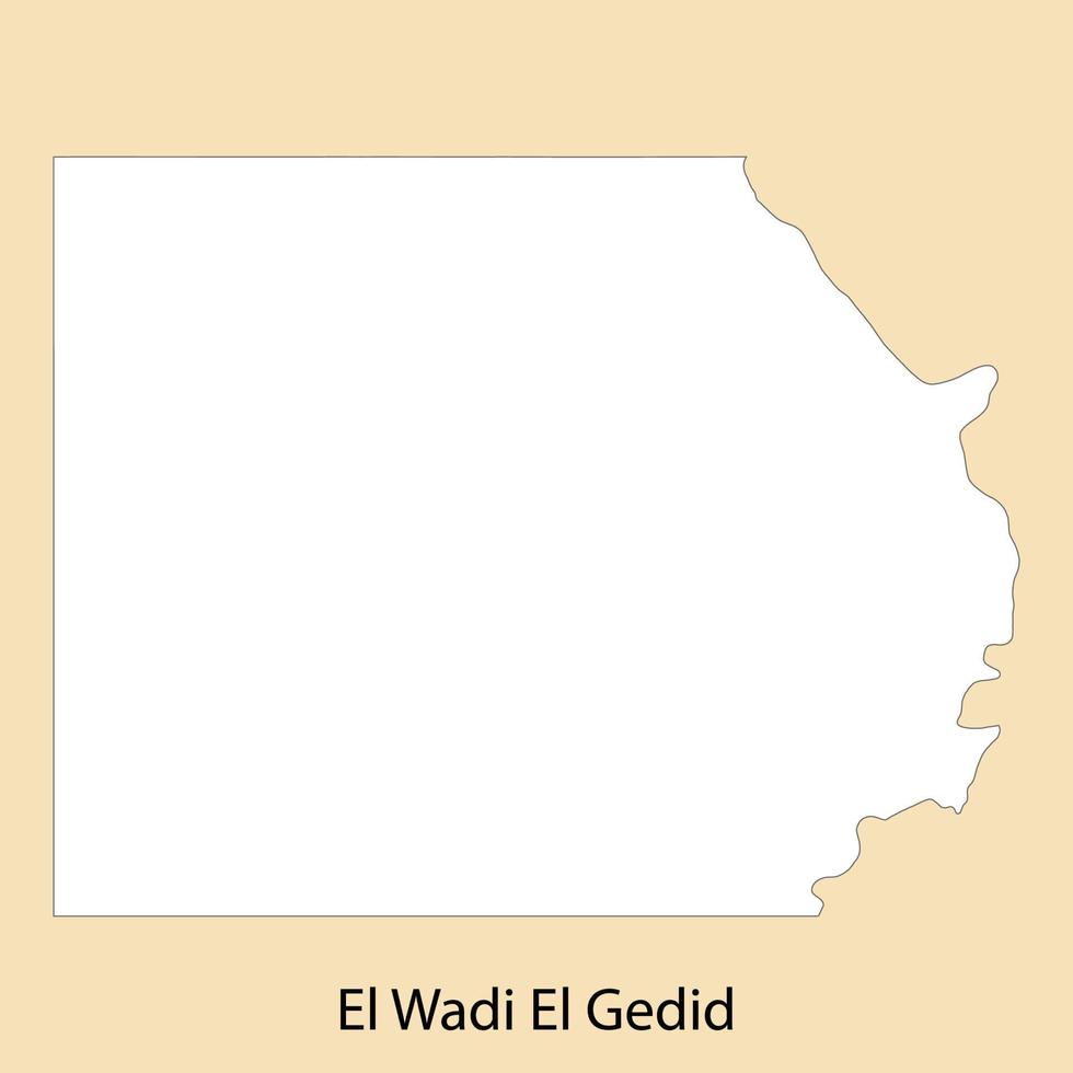 hög kvalitet Karta av el wadi el gedid är en område av egypten vektor