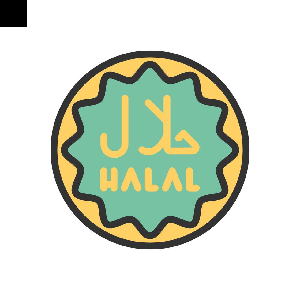 halal ikon logotyp stil vektor