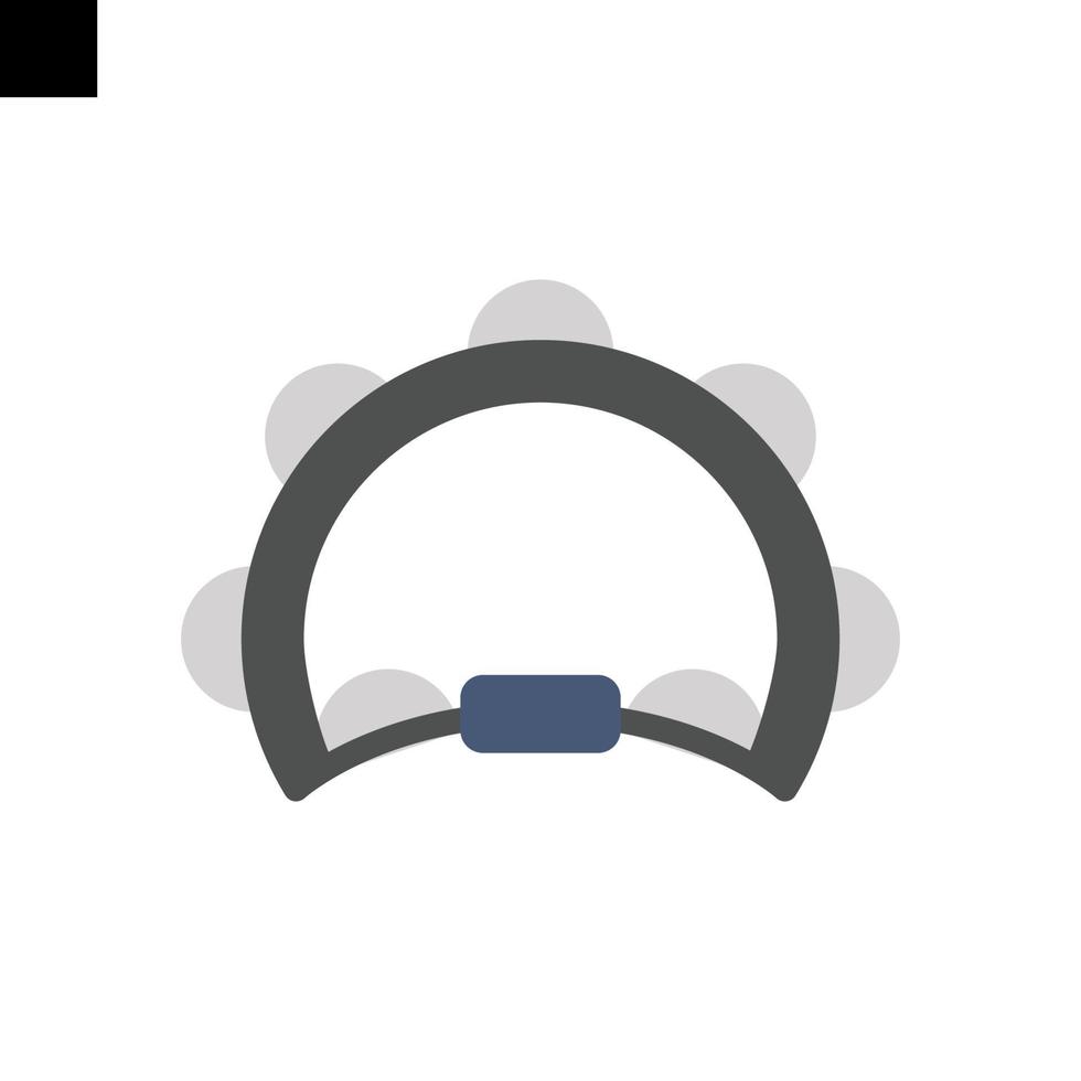 Tambourin Symbol Logo eben Stil Vektor
