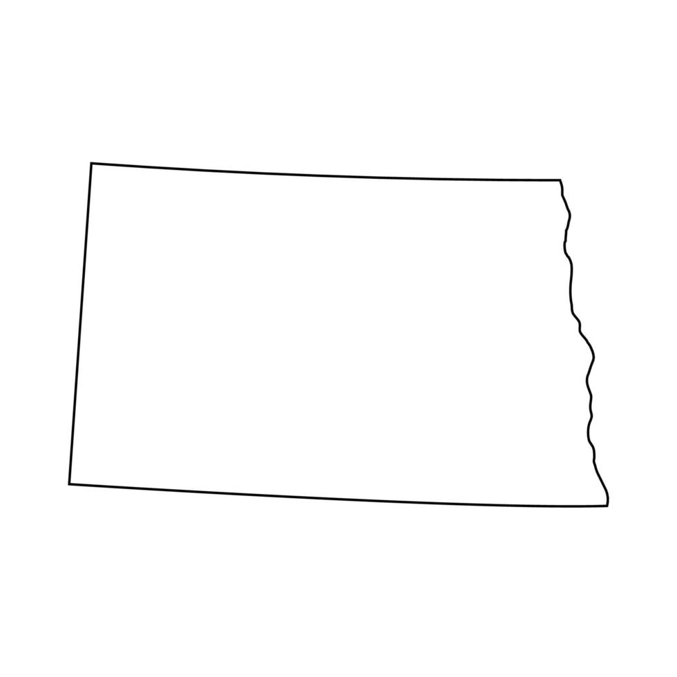 Norden Dakota - - uns Zustand. Kontur Linie im schwarz Farbe. Vektor Illustration. eps 10