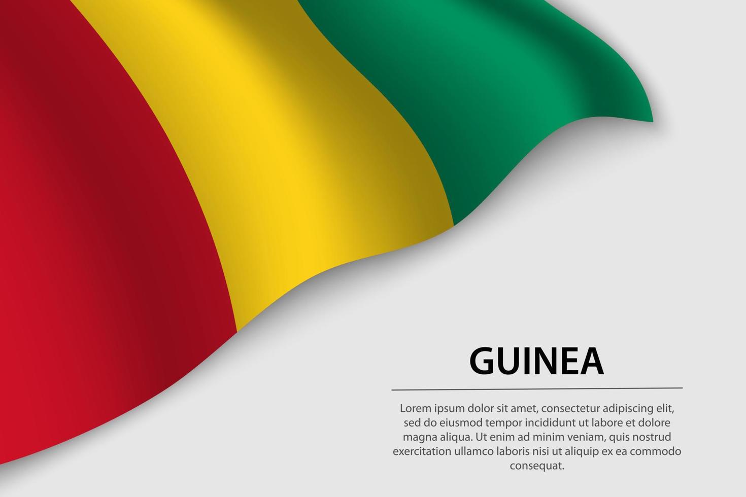 Welle Flagge von Guinea auf Weiß Hintergrund. Banner oder Band Vektor