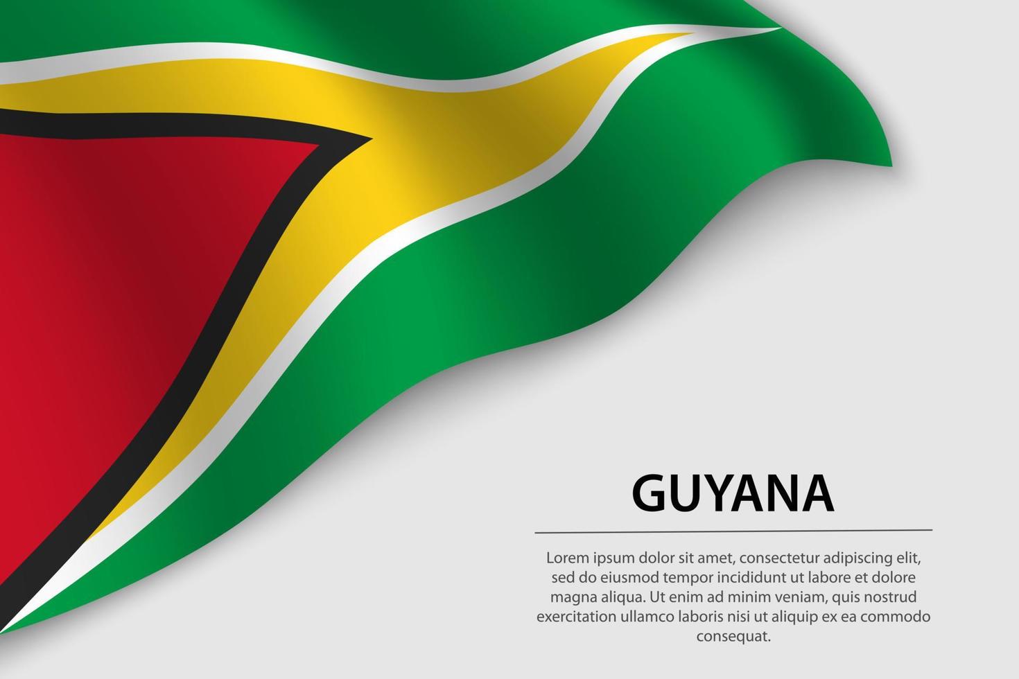 Vinka flagga av guyana på vit bakgrund. baner eller band vektor