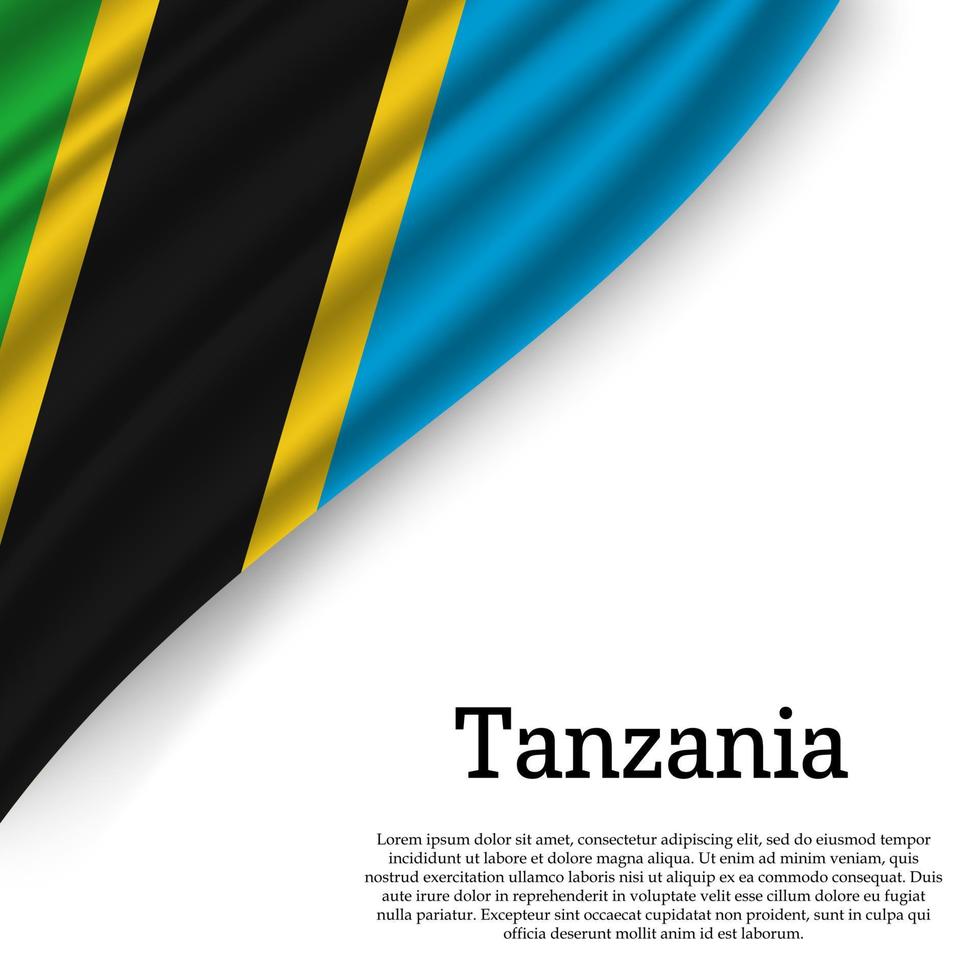 winken Flagge von Tansania vektor