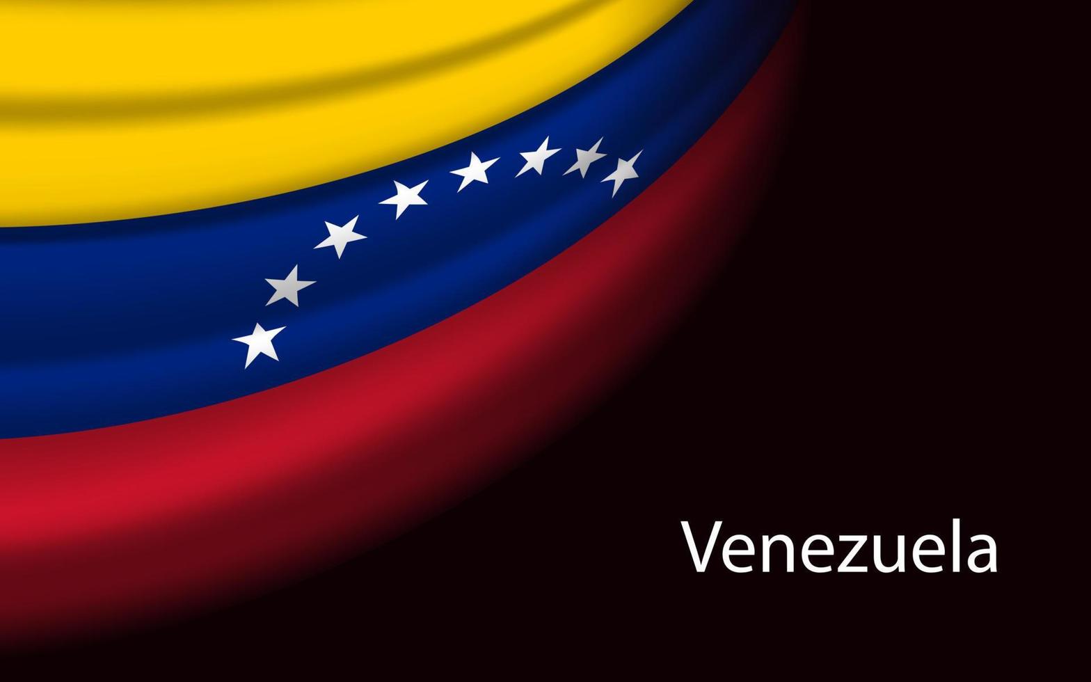 Welle Flagge von Venezuela auf dunkel Hintergrund. vektor