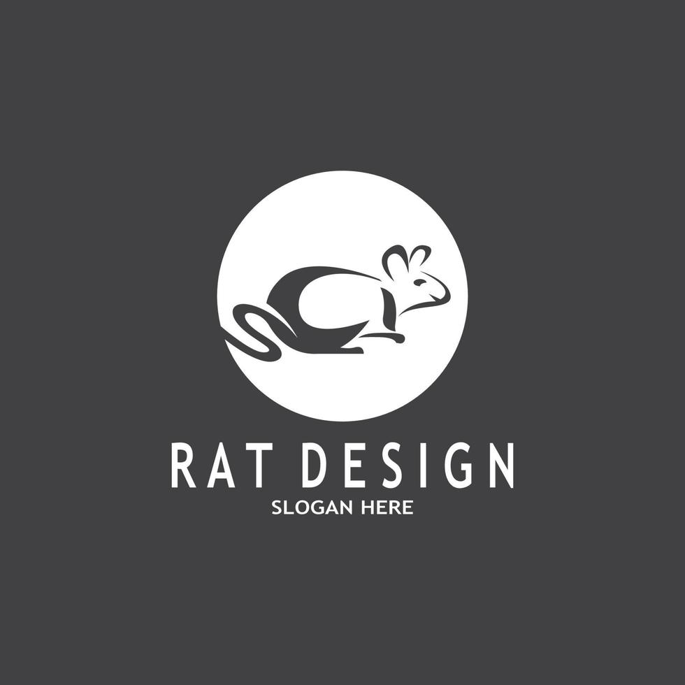 Ratte schwarz Silhouette Logo Vektor Illustration