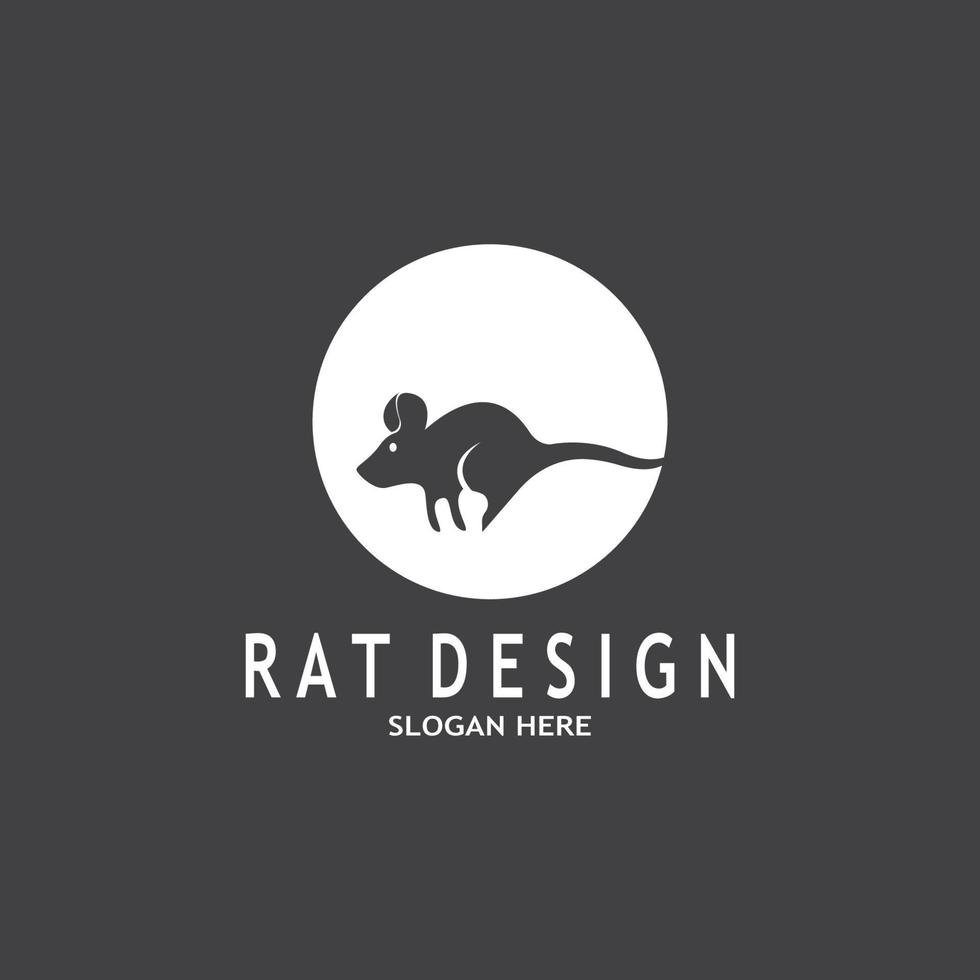 Ratte schwarz Silhouette Logo Vektor Illustration