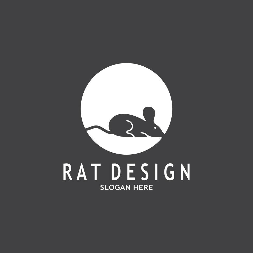 Ratte schwarz Silhouette Logo Vektor Illustration