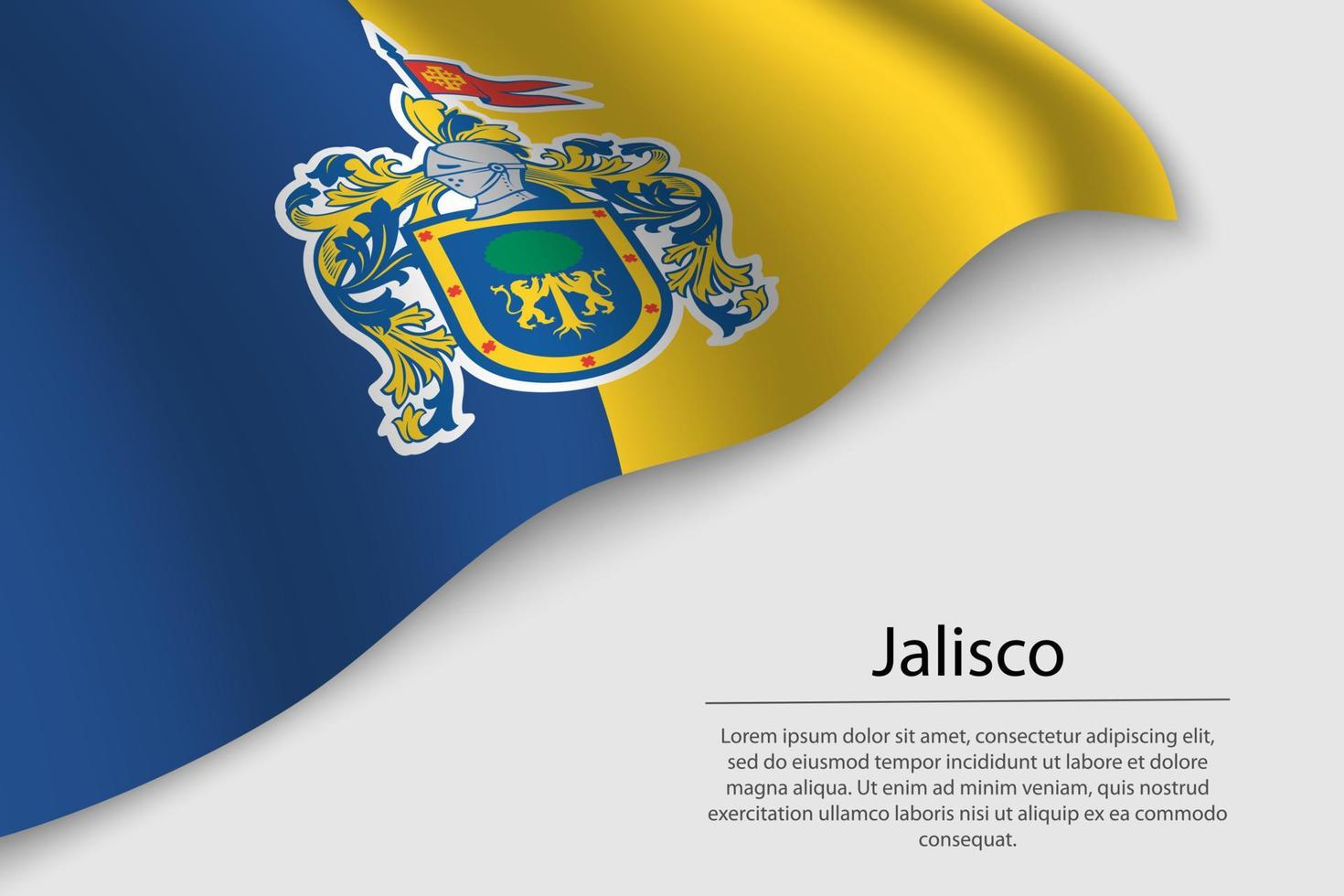 Welle Flagge von Jalisco ist ein Region von Mexiko vektor