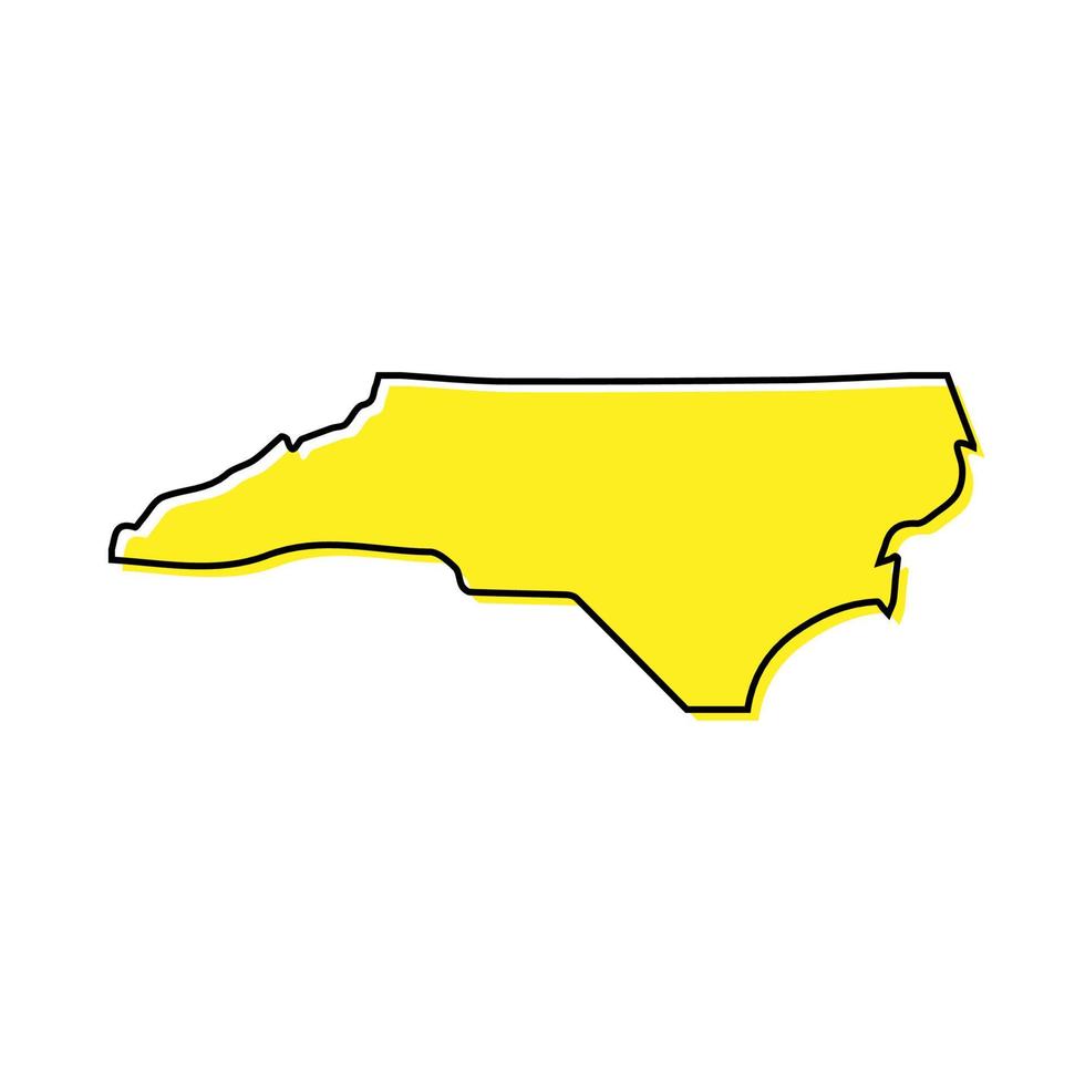 enkel översikt Karta av norr Carolina är en stat av förenad stater vektor