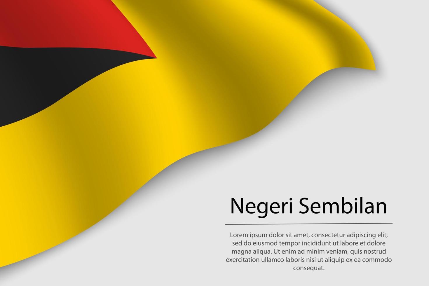 Welle Flagge von negeri sembilan ist ein Region von Malaysia vektor