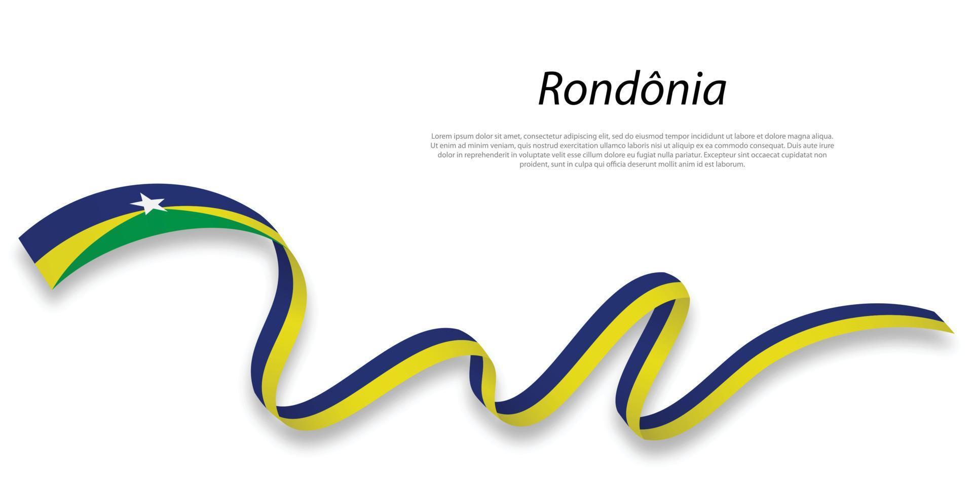 vinka band eller rand med flagga av rondonia vektor