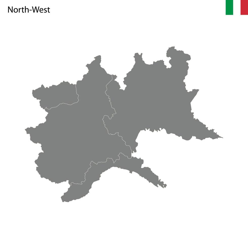 hög kvalitet Karta nordväst område av Italien, med gränser vektor