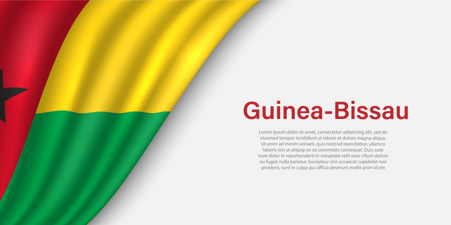 Welle Flagge von Guinea-Bissau auf Weiß Hintergrund. vektor