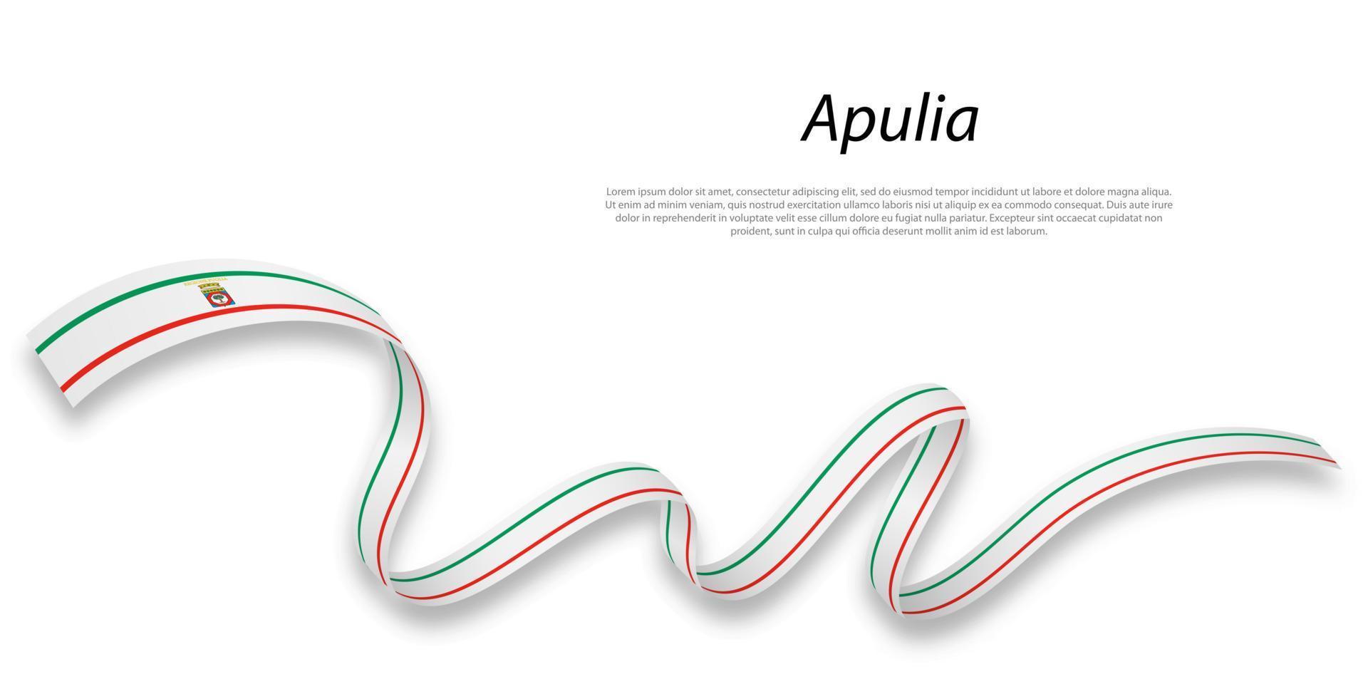 winken Band oder Streifen mit Flagge von Apulien vektor