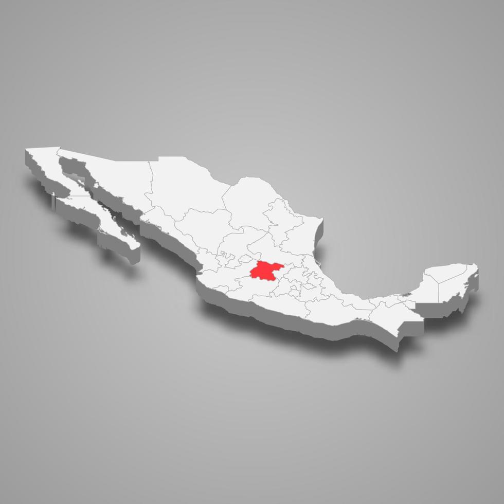 guanajuato område plats inom mexico 3d Karta vektor