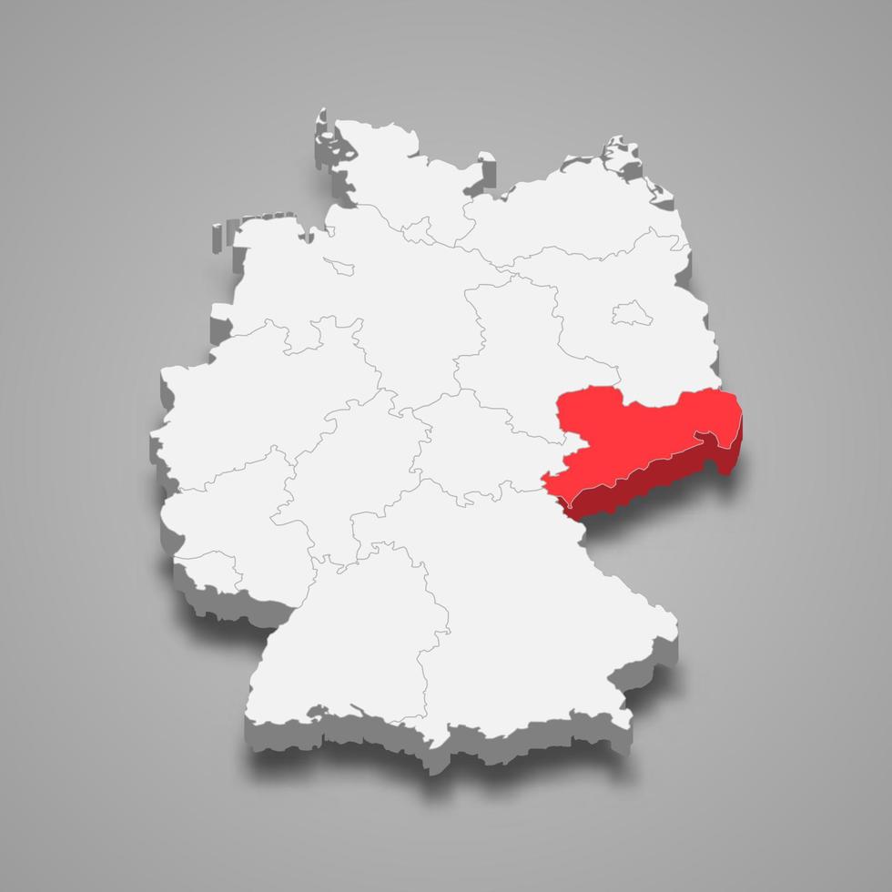 stat plats inom Tyskland 3d Karta mall för din design vektor