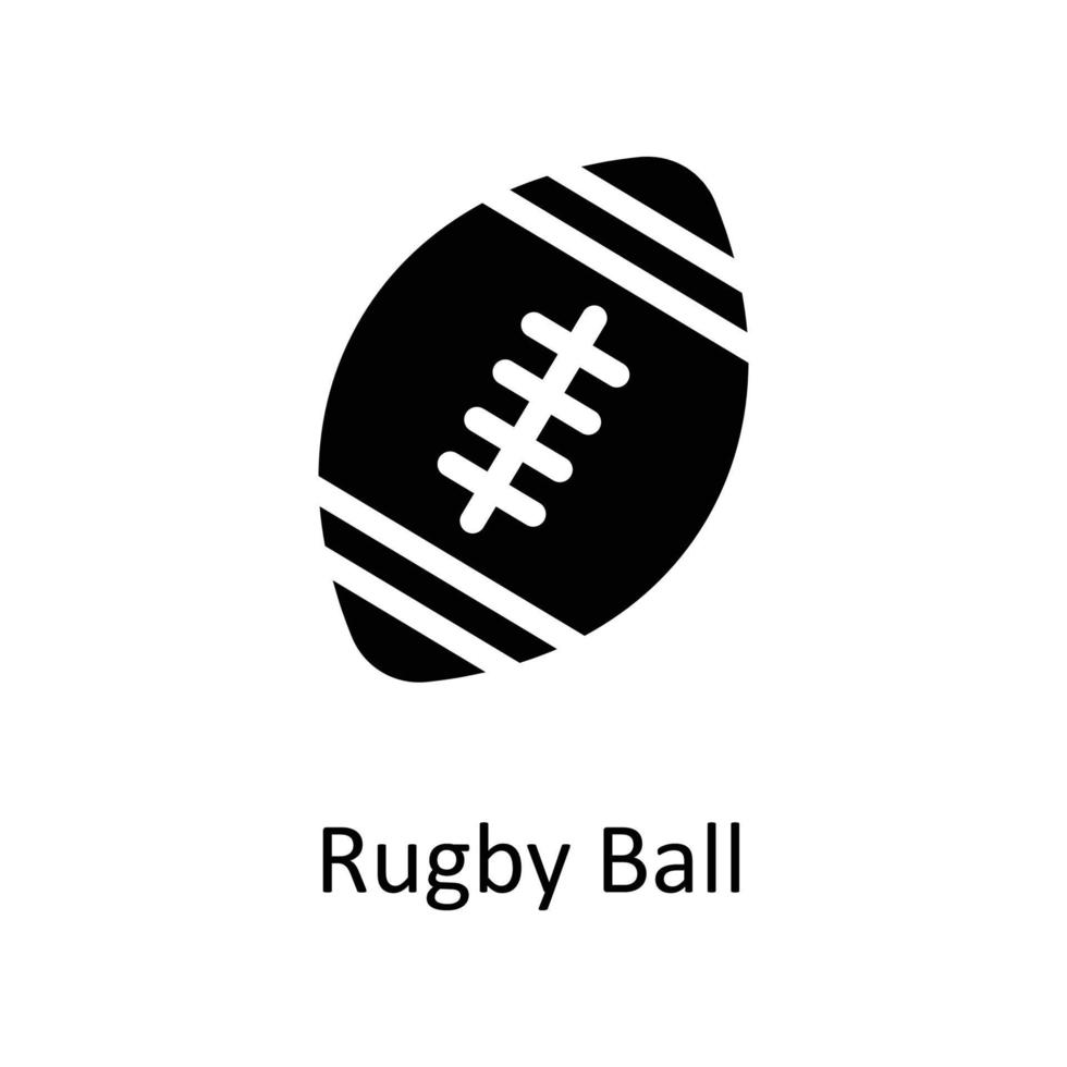 Rugby Ball Vektor solide Symbole. einfach Lager Illustration Lager
