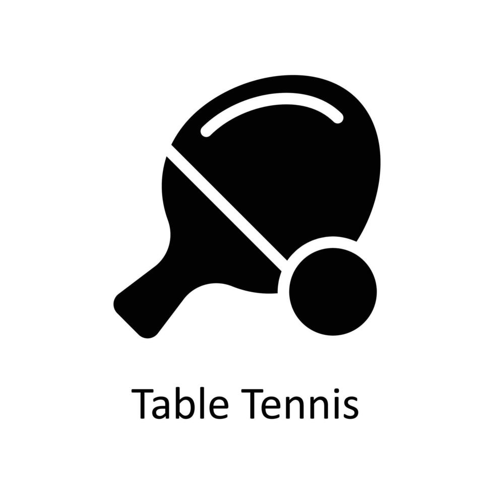 tabell tennis vektor fast ikoner. enkel stock illustration stock