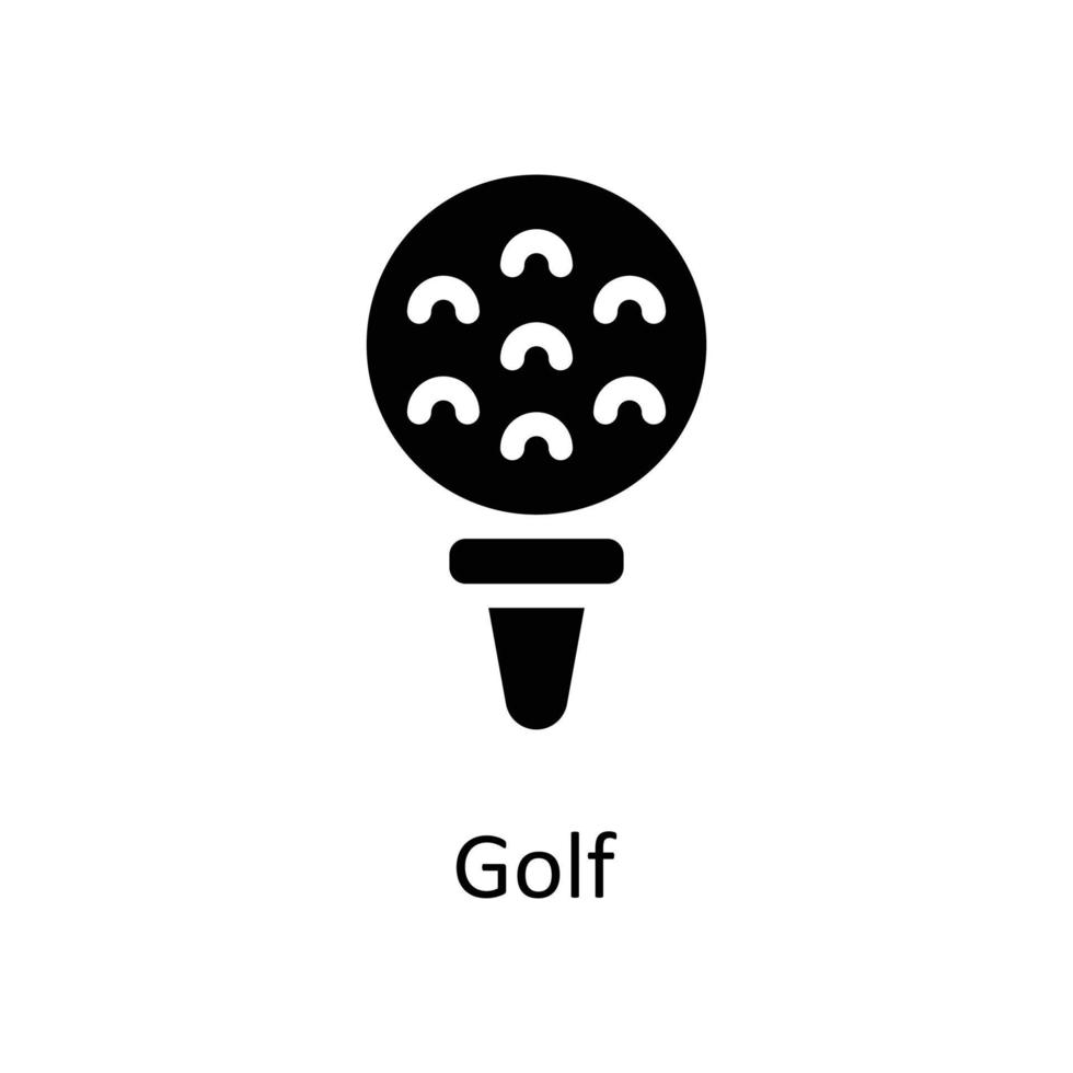 Golf Vektor solide Symbole. einfach Lager Illustration Lager