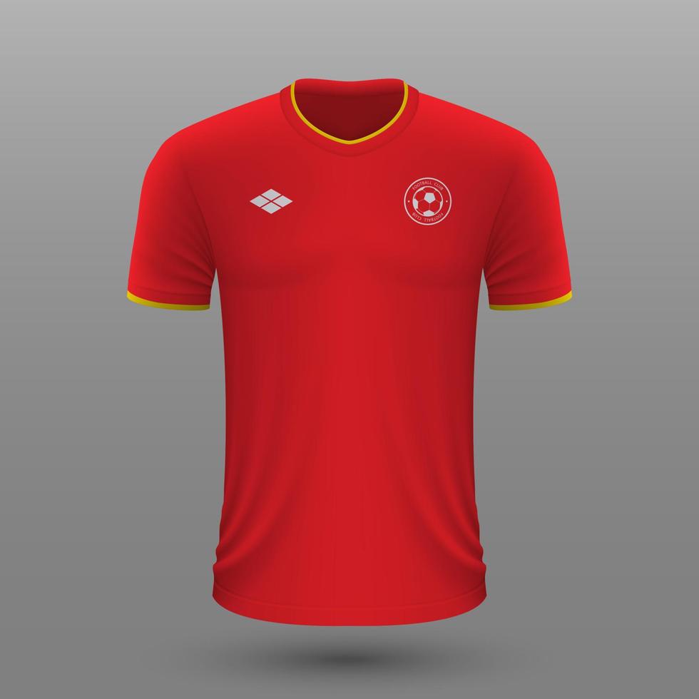 realistisch Fußball Hemd ,China Zuhause Jersey Vorlage zum Fußball Bausatz. vektor