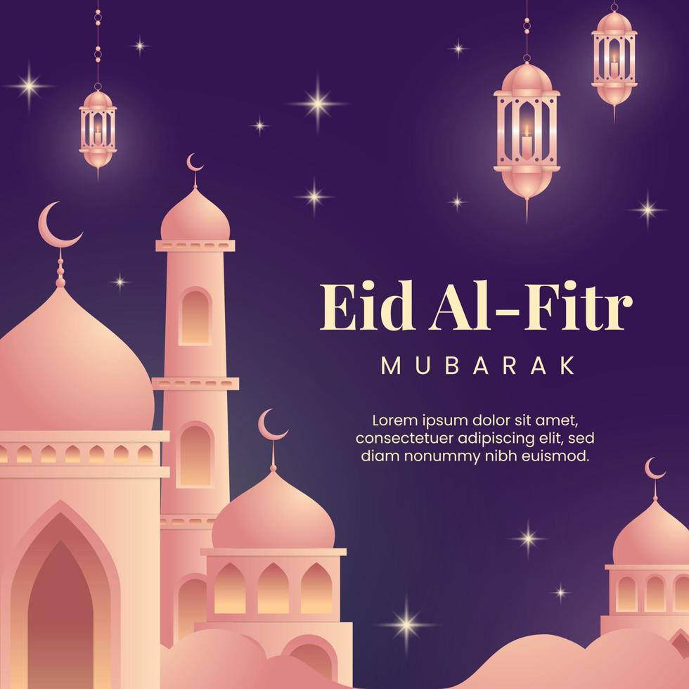 eid al fitr mubarak lutning illustration vektor