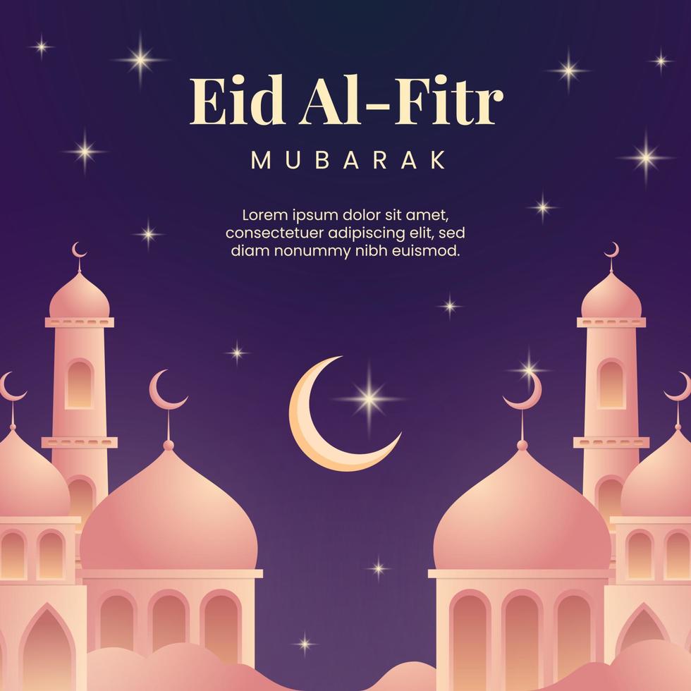 eid al fitr mubarak lutning illustration vektor