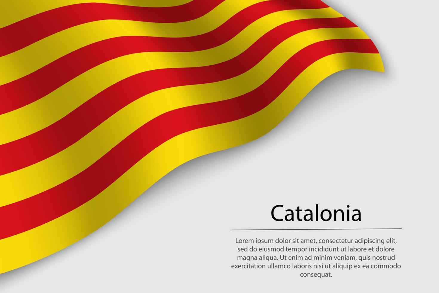 Welle Flagge von Katalonien ist ein Region von Spanien. Banner oder Band vektor